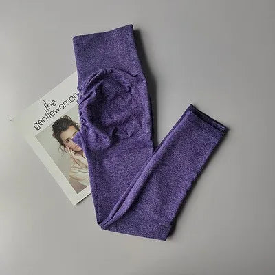 Purple push up leggings for women featuring a unique design at the waist from The Lady's Haven Boutique