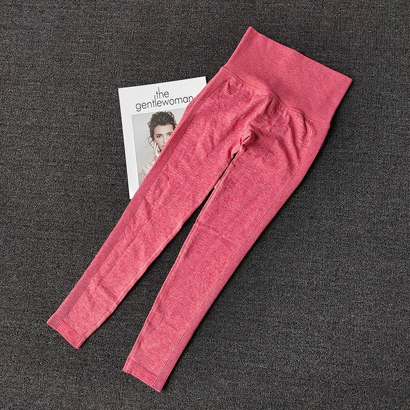 Pink push up leggings for women featuring a high waistband for comfort and style