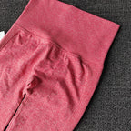 High-waisted maroon push up leggings for women featuring a soft, stretchy fabric