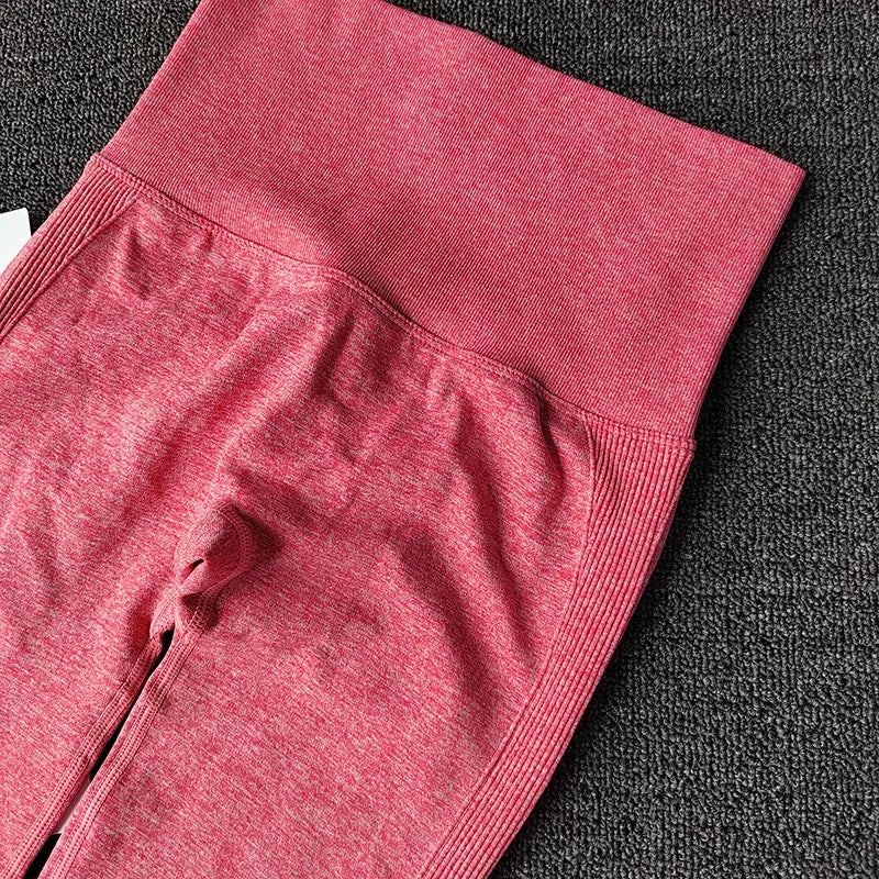 High-waisted maroon push up leggings for women featuring a soft, stretchy fabric