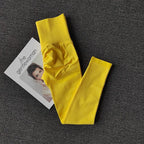 Bright yellow push up leggings for women with high waist design from The Lady's Haven Boutique