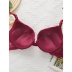 The Lady's Haven Boutique push up underwire bra and panty set in deep burgundy with lace detail
