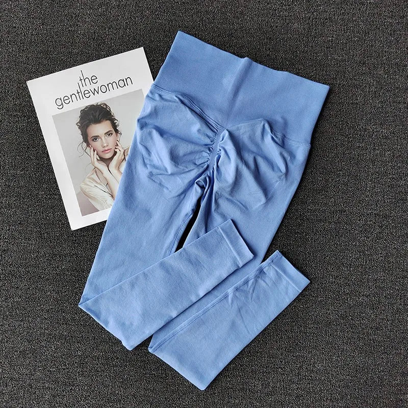 Light blue quick dry sport leggings with a stylish design from The Lady's Haven Boutique