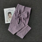 Lavender quick dry sport leggings showcased with a fashion magazine for activewear enthusiasts