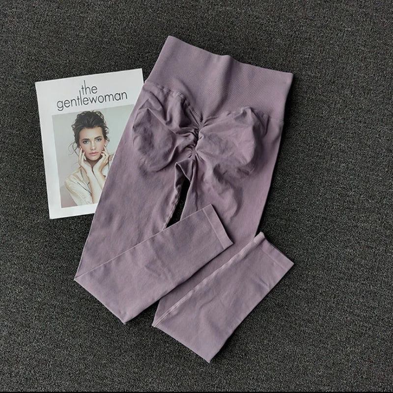 Lavender quick dry sport leggings showcased with a fashion magazine for activewear enthusiasts
