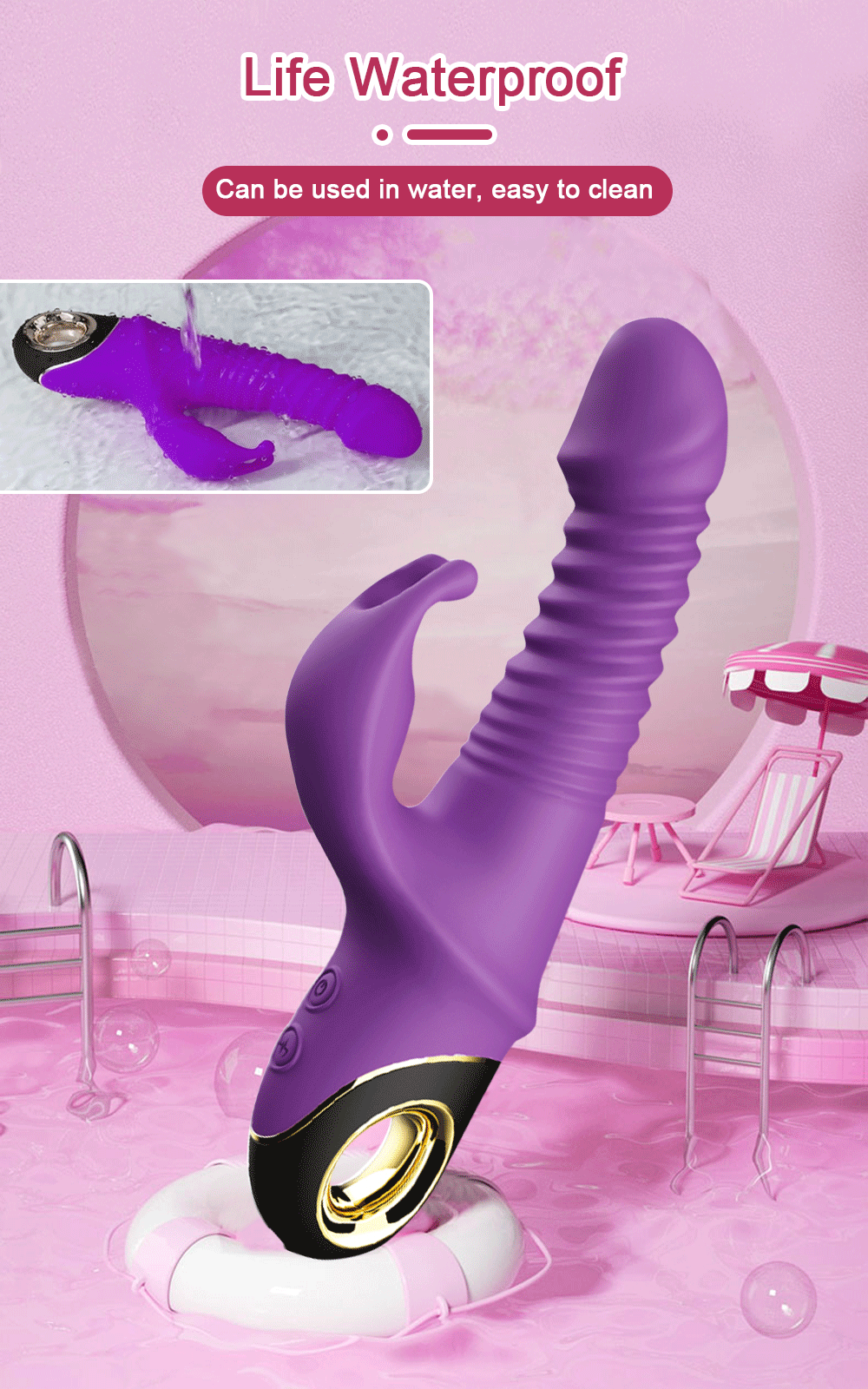 Rabbit Thrusting Vibrator Automatic Telescopic G-Spot Clitoris Stimulator Female Masturbation Sex Toys For Women Adults