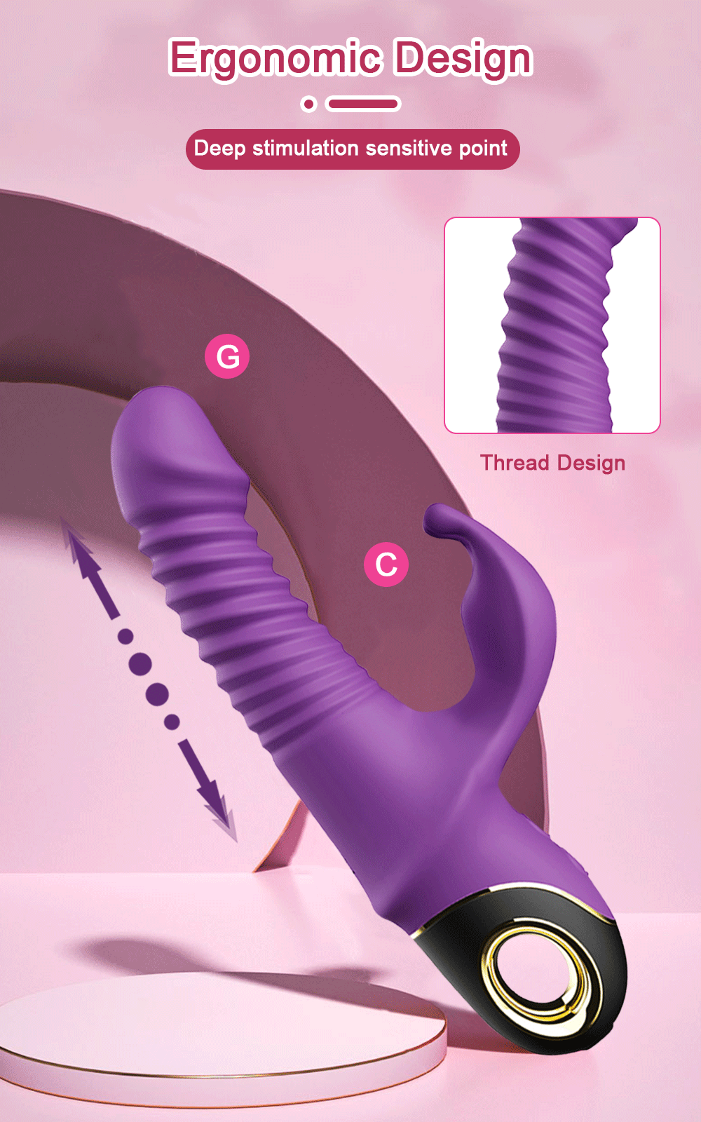 Rabbit Thrusting Vibrator Automatic Telescopic G-Spot Clitoris Stimulator Female Masturbation Sex Toys For Women Adults