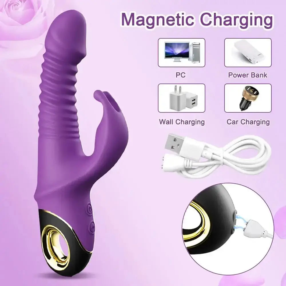 Rabbit Thrusting Vibrator Automatic Telescopic G - Spot Clitoris Stimulator Female Masturbation Sex Toys For Women Adults - The Lady's Haven