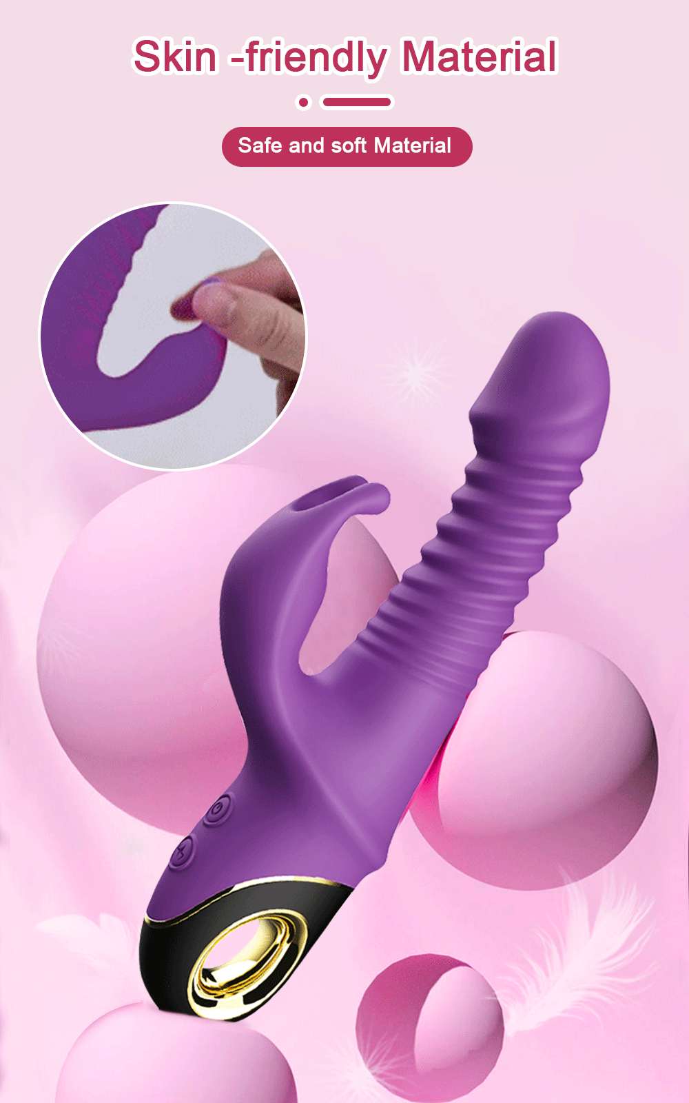 Rabbit Thrusting Vibrator Automatic Telescopic G-Spot Clitoris Stimulator Female Masturbation Sex Toys For Women Adults