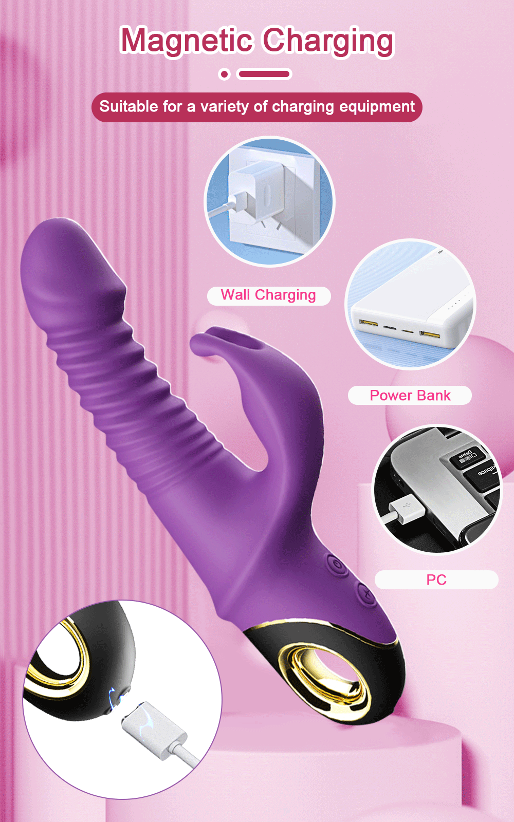 Rabbit Thrusting Vibrator Automatic Telescopic G-Spot Clitoris Stimulator Female Masturbation Sex Toys For Women Adults