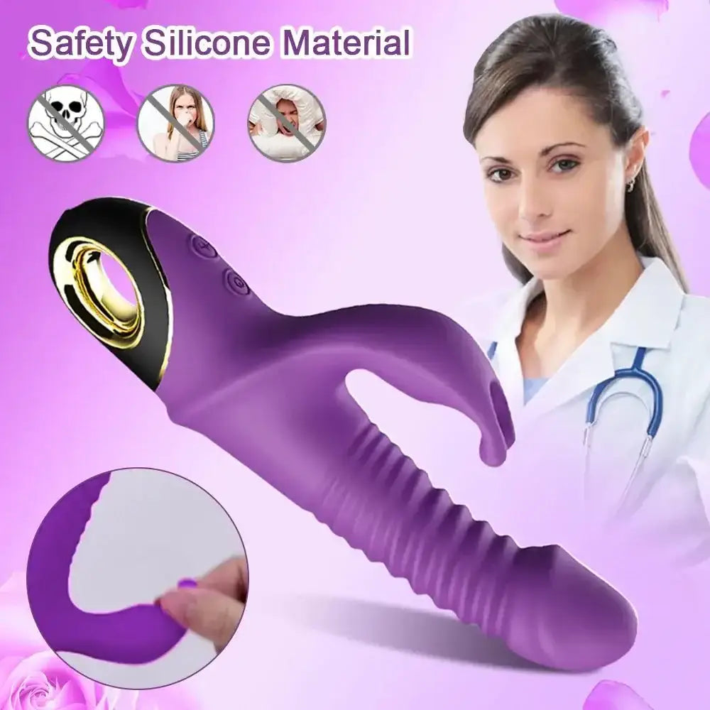 Rabbit Thrusting Vibrator Automatic Telescopic G - Spot Clitoris Stimulator Female Masturbation Sex Toys For Women Adults - The Lady's Haven