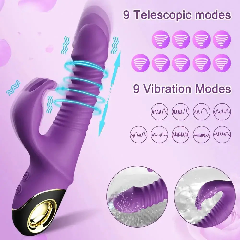 Rabbit Thrusting Vibrator Automatic Telescopic G - Spot Clitoris Stimulator Female Masturbation Sex Toys For Women Adults - The Lady's Haven