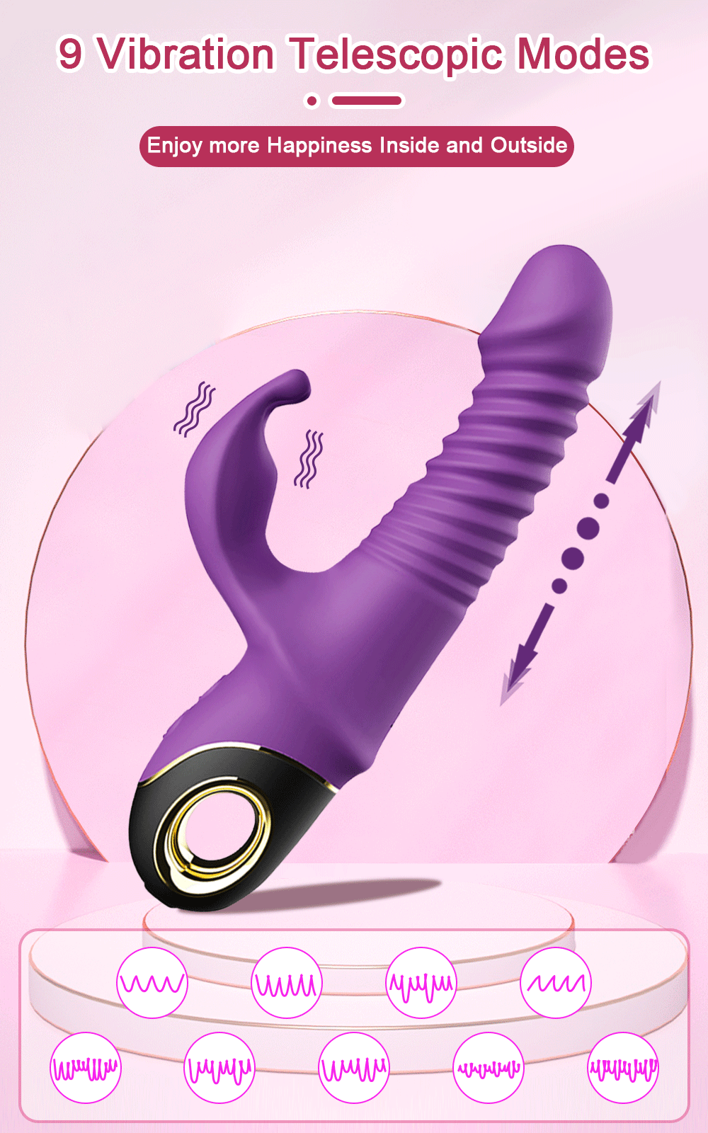 Rabbit Thrusting Vibrator Automatic Telescopic G-Spot Clitoris Stimulator Female Masturbation Sex Toys For Women Adults