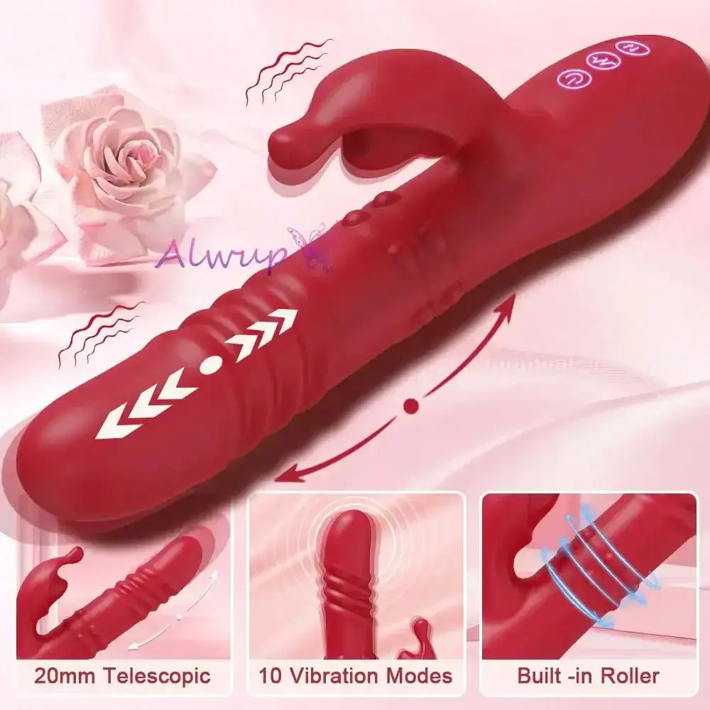 Rabbit Vibrator For Women Powerful G Spot Telescopic Rotating Clitoris Vagina Stimulator Female Masturbator For Adult Sexy Toys - The Lady's Haven