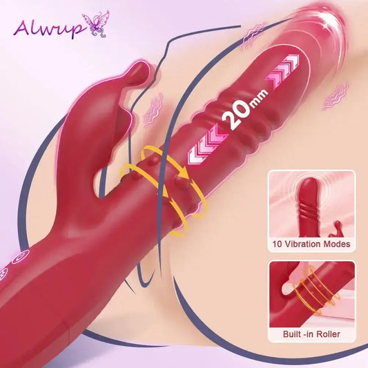 Rabbit Vibrator For Women Powerful G Spot Telescopic Rotating Clitoris Vagina Stimulator Female Masturbator For Adult Sexy Toys - The Lady's Haven