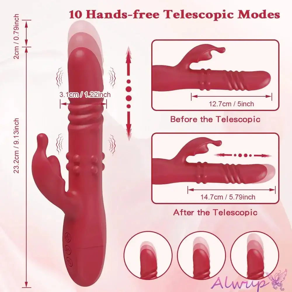 Rabbit Vibrator For Women Powerful G Spot Telescopic Rotating Clitoris Vagina Stimulator Female Masturbator For Adult Sexy Toys - The Lady's Haven