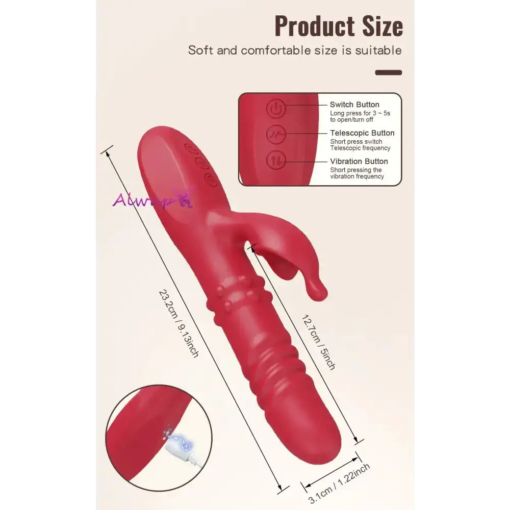 Rabbit Vibrator For Women Powerful G Spot Telescopic Rotating Clitoris Vagina Stimulator Female Masturbator For Adult Sexy Toys - The Lady's Haven