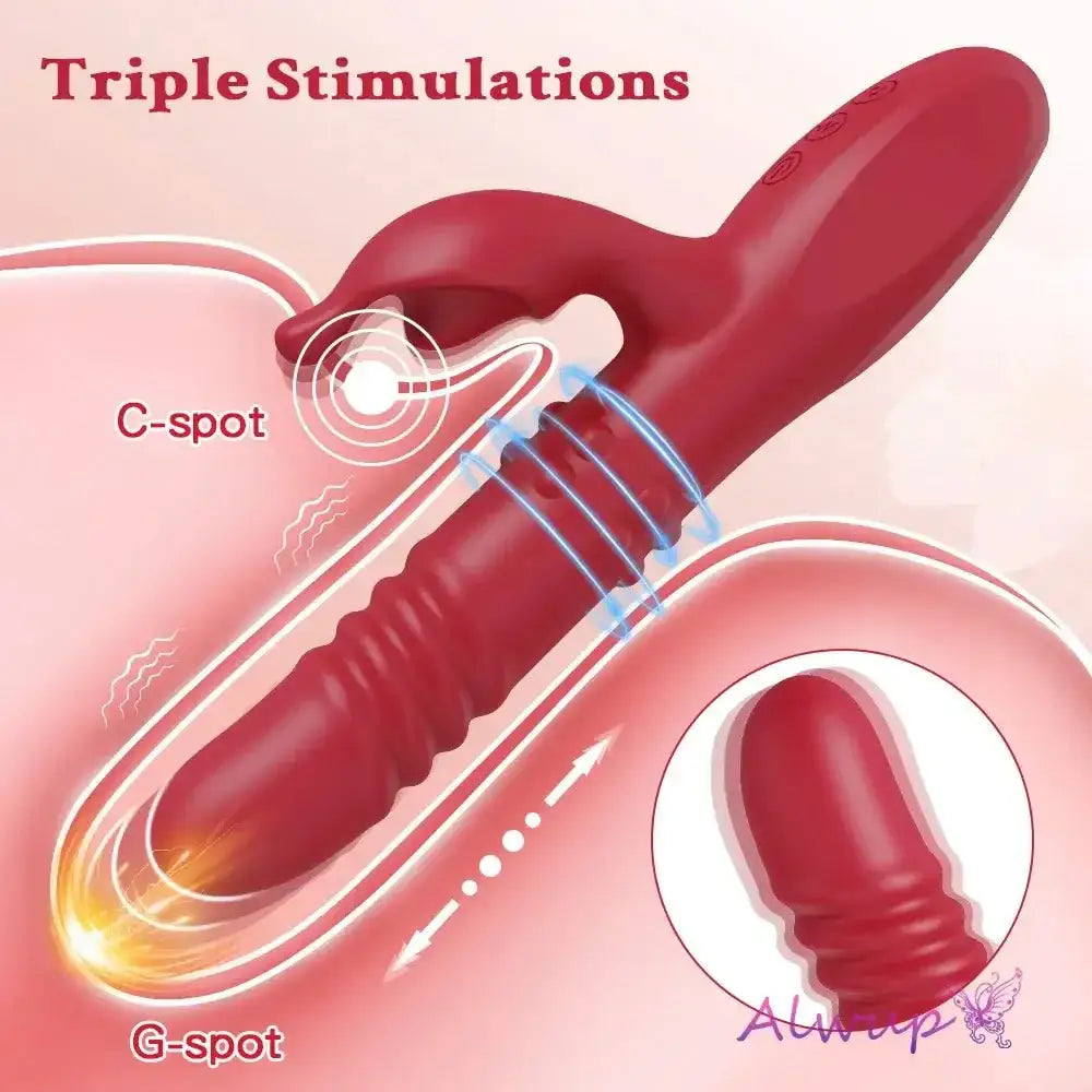 Rabbit Vibrator For Women Powerful G Spot Telescopic Rotating Clitoris Vagina Stimulator Female Masturbator For Adult Sexy Toys - The Lady's Haven
