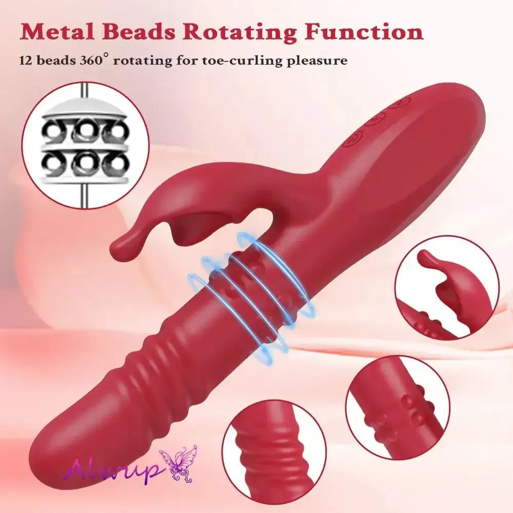 Rabbit Vibrator For Women Powerful G Spot Telescopic Rotating Clitoris Vagina Stimulator Female Masturbator For Adult Sexy Toys - The Lady's Haven