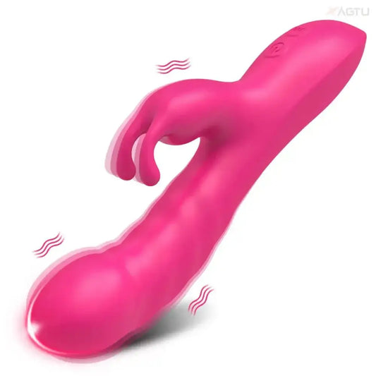 Pink rabbit vibrator with clitoral and G-spot stimulation.