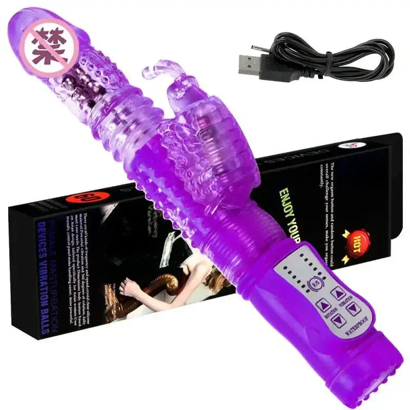 Rabbit Vibrator Telescopic Dildo Vibrator G - Spot Clit AV Stick Stimulator Vaginal Massager Sex Toys for Women Female rechargable - The Lady's Haven