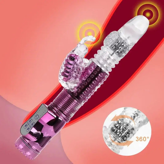 Rabbit Vibrator Telescopic Dildo Vibrator G - Spot Clit AV Stick Stimulator Vaginal Massager Sex Toys for Women Female rechargable - The Lady's Haven