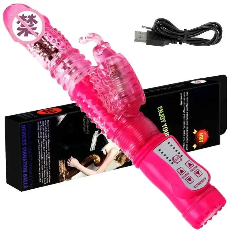 Rabbit Vibrator Telescopic Dildo Vibrator G - Spot Clit AV Stick Stimulator Vaginal Massager Sex Toys for Women Female rechargable - The Lady's Haven