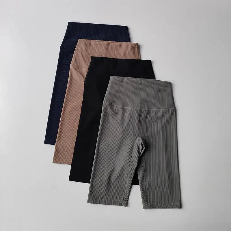 Ribbed Cycling Yoga Gym Shorts for Women - The Lady's Haven Boutique