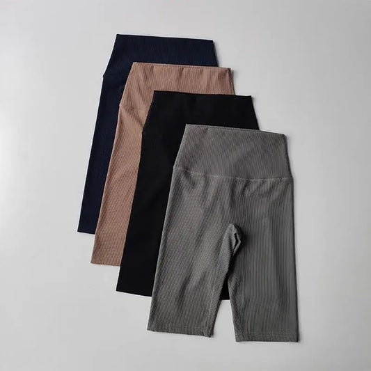 Ribbed Cycling Yoga Gym Shorts for Women - The Lady's Haven Boutique