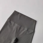 Ribbed cycling yoga gym shorts for women in grey with a high waist design