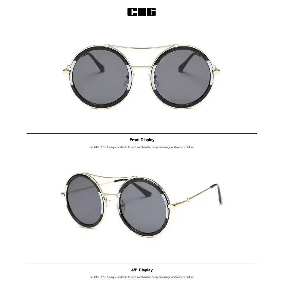 Round Sunglasses with Designer Flair - The Lady's Haven Boutique