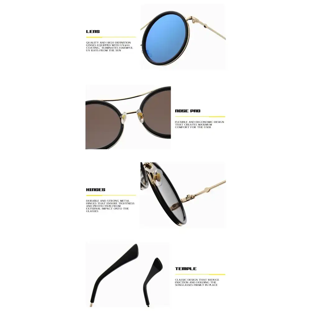Round Sunglasses with Designer Flair - The Lady's Haven Boutique