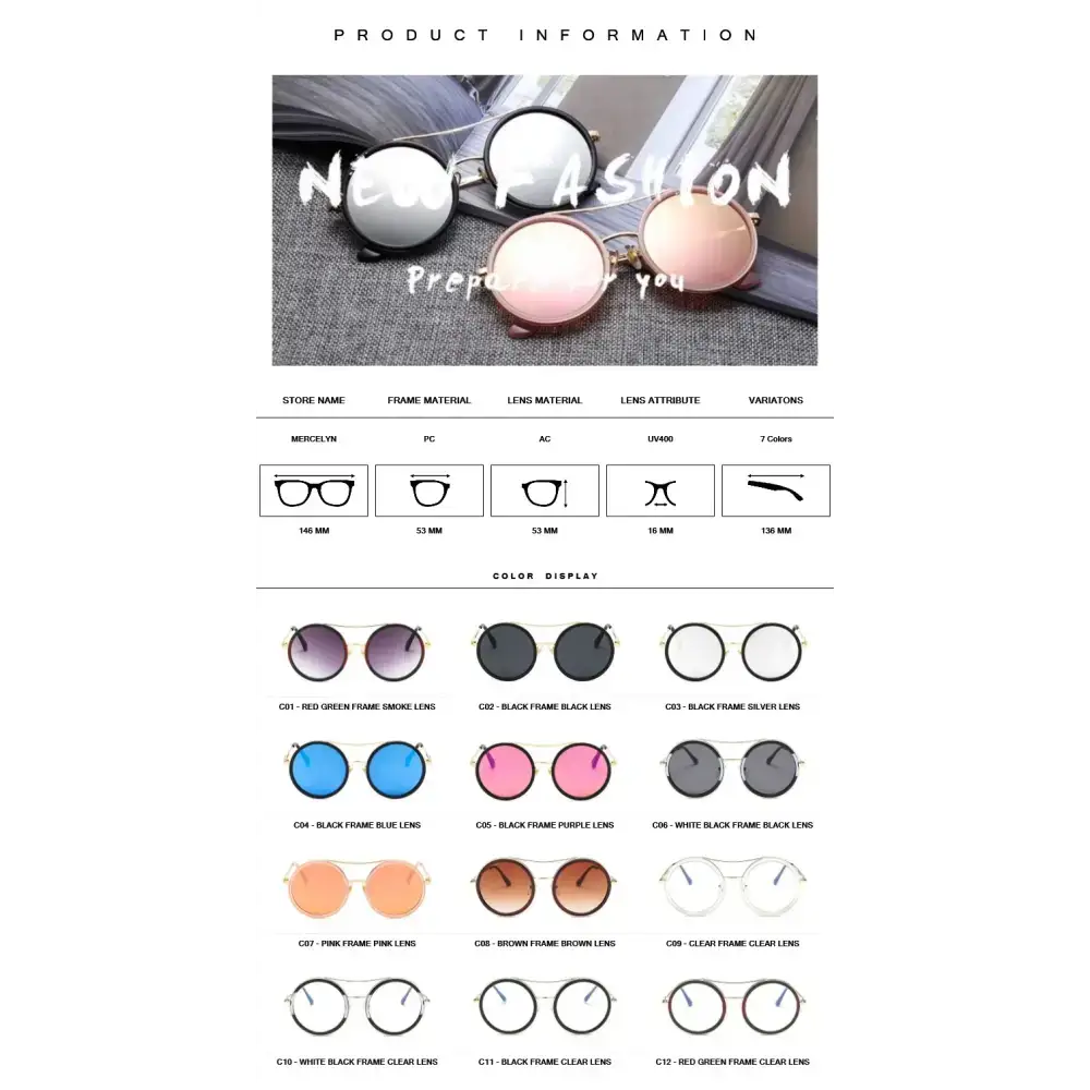 Round Sunglasses with Designer Flair - The Lady's Haven Boutique