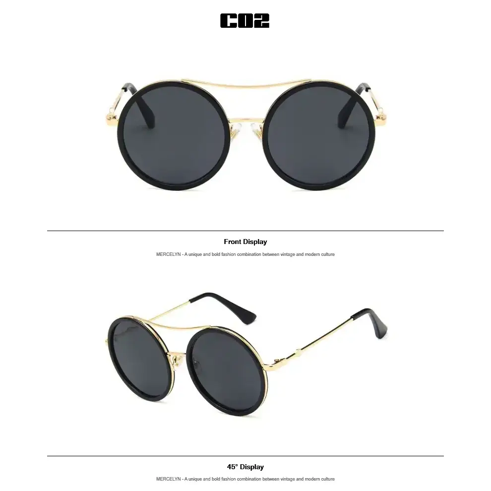 Round Sunglasses with Designer Flair - The Lady's Haven Boutique