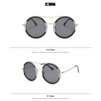 Round sunglasses with designer flair featuring a stylish double bridge and vintage-inspired design