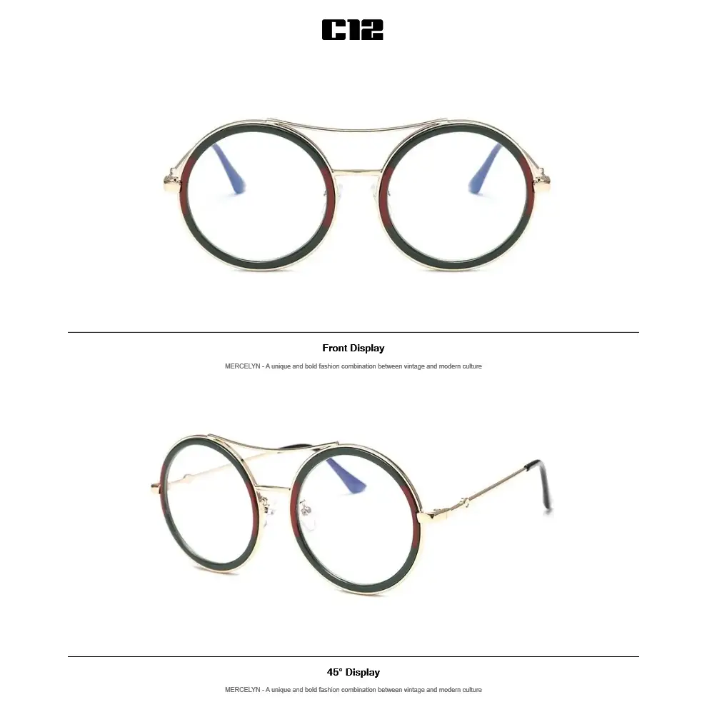 Stylish round sunglasses with designer flair featuring a unique vintage-modern design