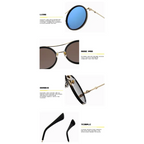 Stylish round sunglasses with designer flair featuring gradient lenses and elegant gold accents