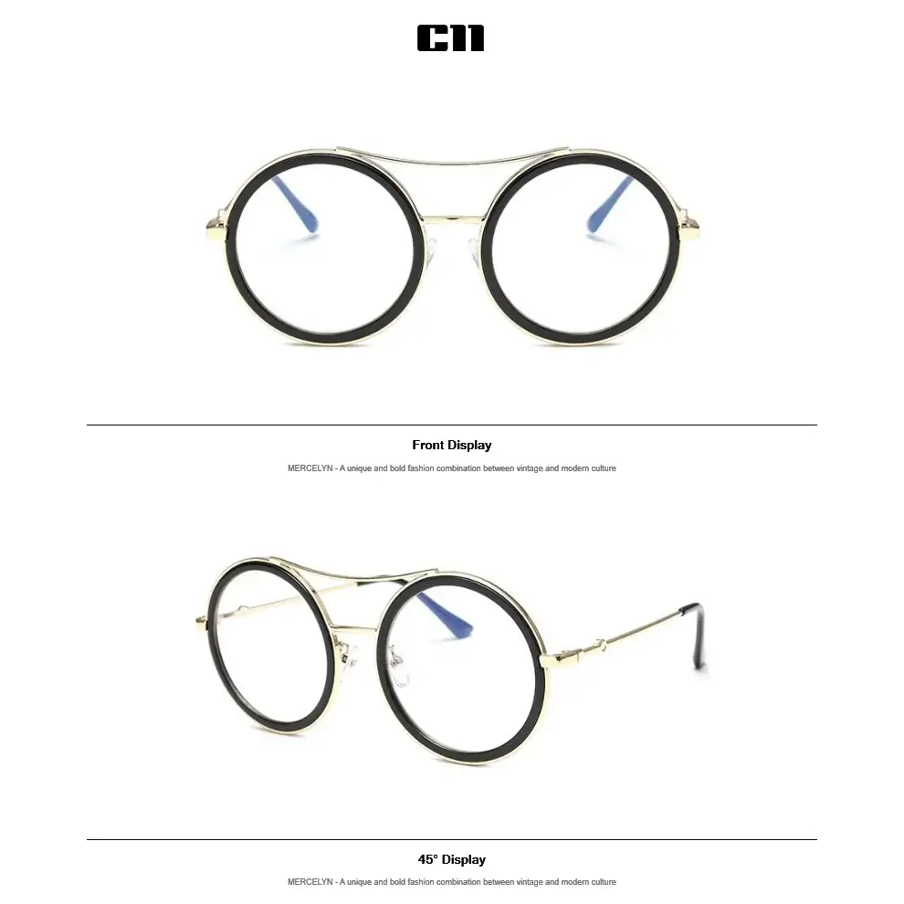 Round sunglasses with designer flair featuring gold frames and vintage-inspired lenses