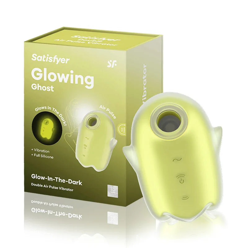 Satisfyer Glowing Ghost Glow in the Dark Clit Sucking Vibrator with air pulse and vibration features