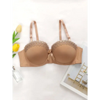 Nude sexy embroidered flower bra with scalloped lace trim and adjustable straps from The Lady's Haven Boutique