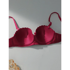 Sexy embroidered flower bra in deep red with adjustable straps from The Lady's Haven Boutique