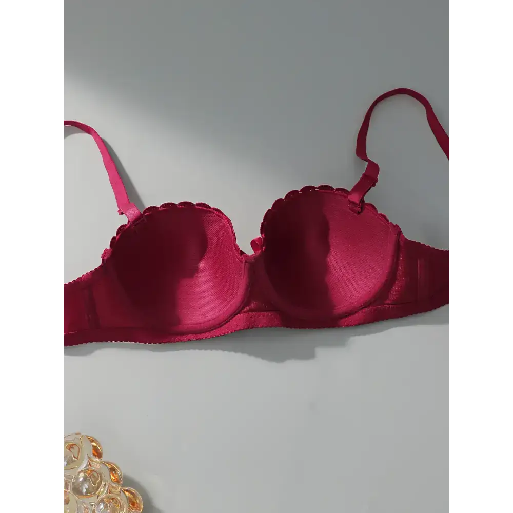 Sexy embroidered flower bra in deep red with adjustable straps from The Lady's Haven Boutique