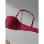 The Lady's Haven Boutique sexy embroidered flower bra in deep pink with adjustable straps