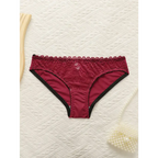 The Lady's Haven Boutique sexy embroidered lace lingerie set burgundy lace panties with scalloped edges