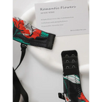 Sexy floral bra and panty set with red and green flower design from The Lady's Haven Boutique