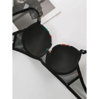 Black sexy floral bra and panty set with mesh details from The Lady's Haven Boutique