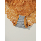 Orange and gray panties from a sexy lace bra and panty set by The Lady's Haven Boutique