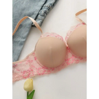 Sexy lace lingerie set in soft pink with floral lace details and adjustable straps from The Lady's Haven Boutique