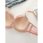 Beige and pink sexy lace lingerie set with delicate floral lace detailing by The Lady's Haven Boutique