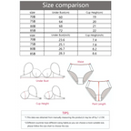 Size comparison chart and measurement guide for sexy lingerie black bra from The Lady's Haven Boutique